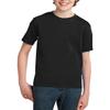 JustBlanks Youth 100% Cotton Casual Short Sleeves Essential T-Shirt - Jet Black - S view 1