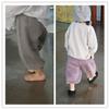 EISHOW 3Pack Toddler Baby Boys Girls Ankle Pants Cotton Linen Trousers Casual Elastic Wide Leg Harem Pants Long Bloomers (6-9 Months,A Navy&Green&Yellow) view 2