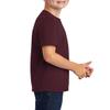 JustBlanks Youth Casual Short Sleeves 50/50 Cotton/Poly Core Blend Crew Neck T-Shirt - Athletic Maroon - XS view 3