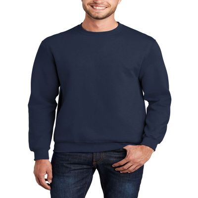 JustBlanks Cozy Fleece Sweatshirts for Men - Soft Plain Crewneck Pullover, Warm Crew Neck Mens Sweatshirt - Navy - L