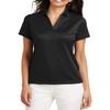 JustBlanks Womens Short Sleeves Polo Shirt Regular-fit Sportwear Jersey V-Neck Golf Polo Shirt for Women - Black - Large view 1