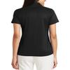 JustBlanks Womens Short Sleeves Polo Shirt Regular-fit Sportwear Jersey V-Neck Golf Polo Shirt for Women - Black - Large view 2