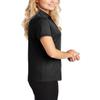 JustBlanks Womens Short Sleeves Polo Shirt Regular-fit Sportwear Jersey V-Neck Golf Polo Shirt for Women - Black - Large view 3