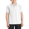 JustBlanks Boy Short Sleeve Youth Polo Performance Shirt Silk Touch Youth Polo Shirts for Boys Y500 - White - Small view 1