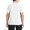 JustBlanks Boy Short Sleeve Youth Polo Performance Shirt Silk Touch Youth Polo Shirts for Boys Y500 - White - Small view 2