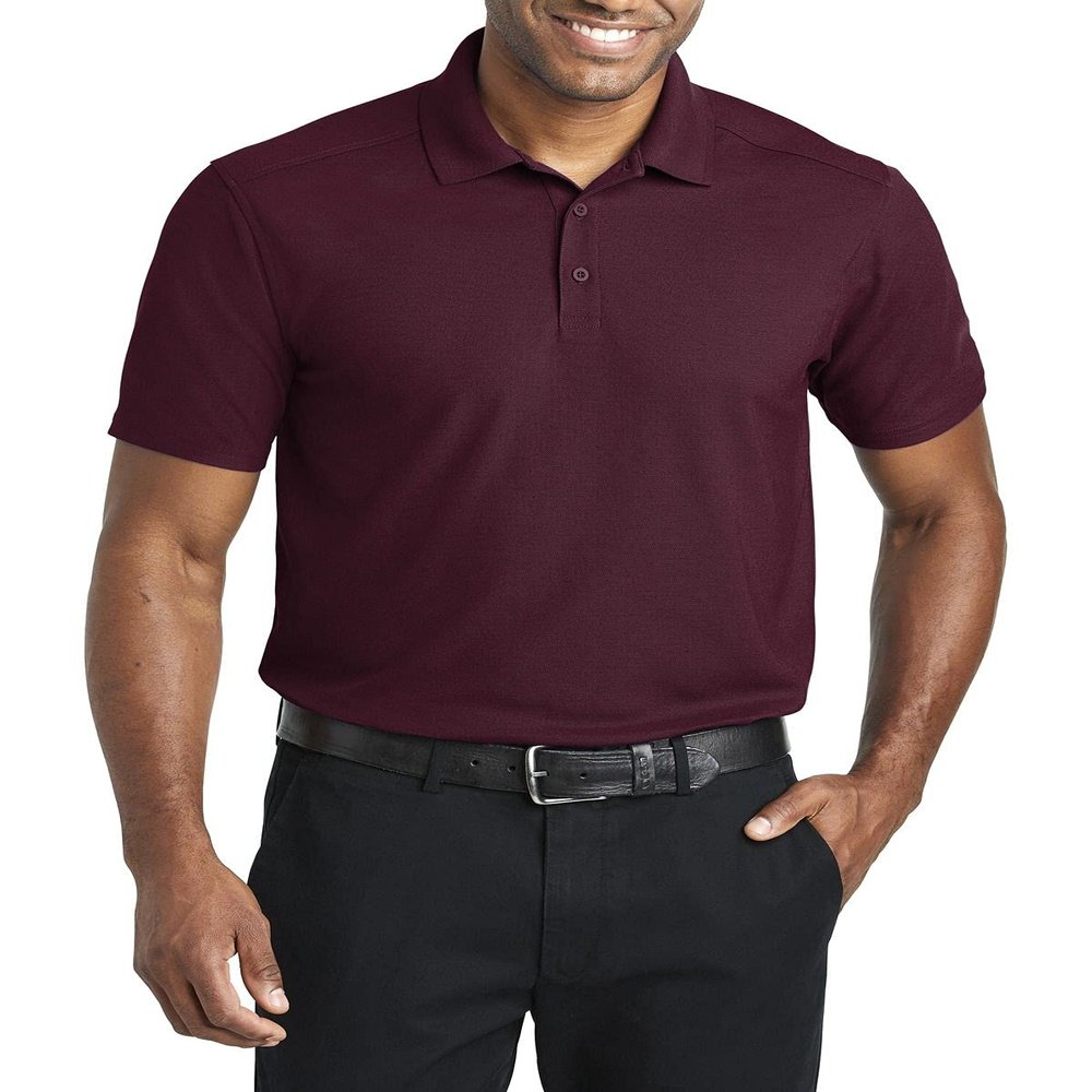 JustBlanks Short Sleeves Polo Shirt for Men's Jersey Regular-fit Sportwear Athletic Golf Polo Shirt for Men - Maroon - Small