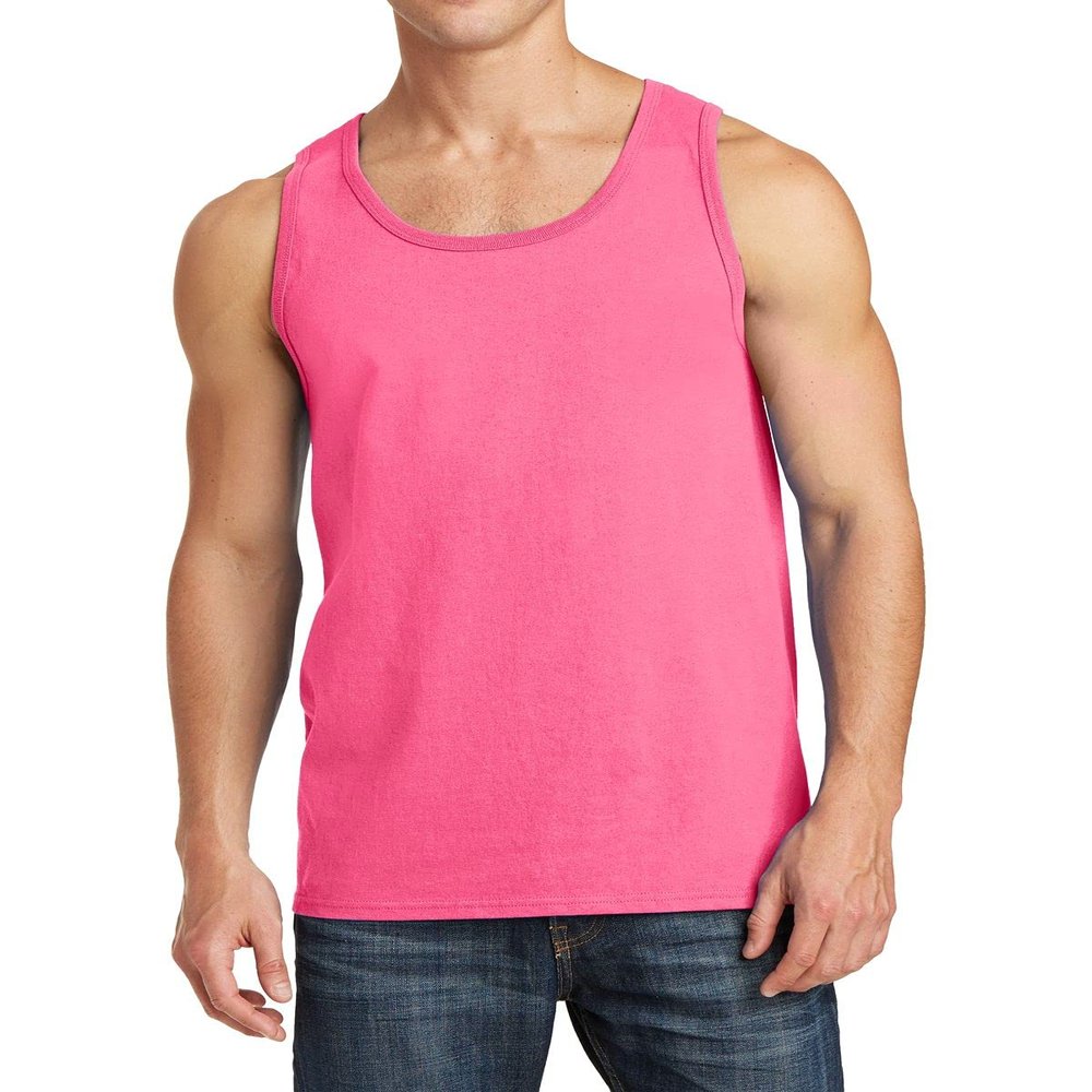 JustBlanks Mens Tank Tops Sleeveless Shirts for Men Workout Shirts for Men Tank T-Shirt Gym Sleeveless T-Shirt - Neon Pink - L