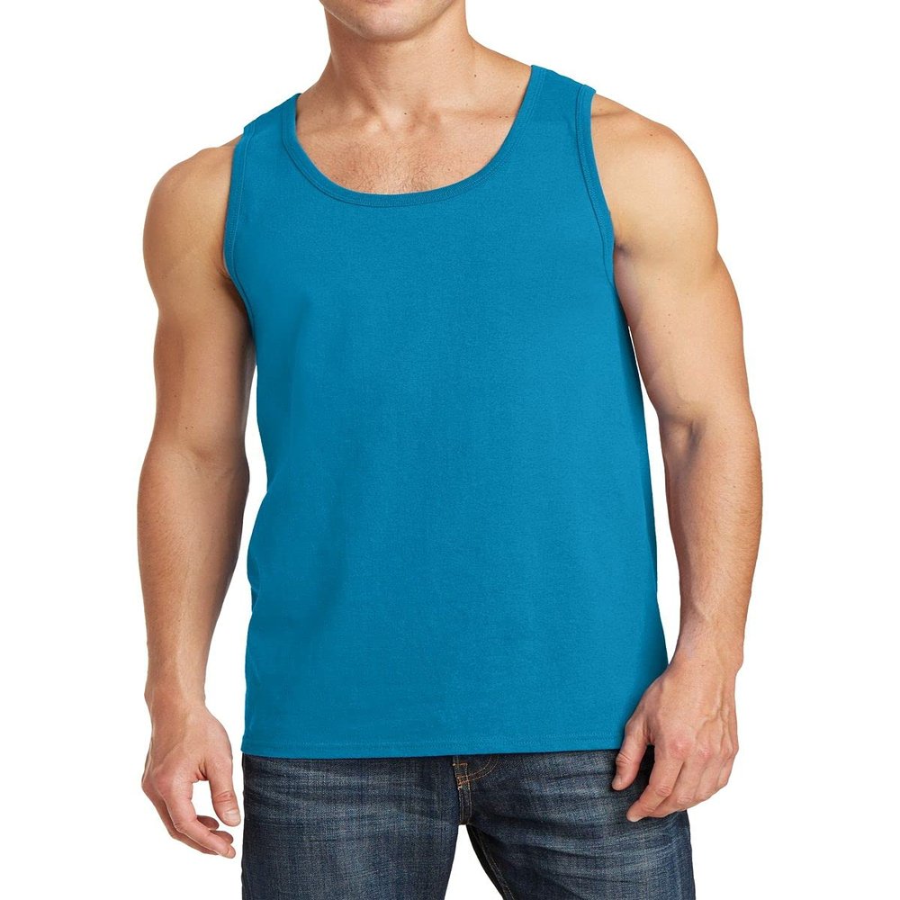 JustBlanks Mens Tank Tops Sleeveless Shirts for Men Workout Shirts for Men Tank T-Shirt Gym Sleeveless T-Shirt - Neon Blue - S