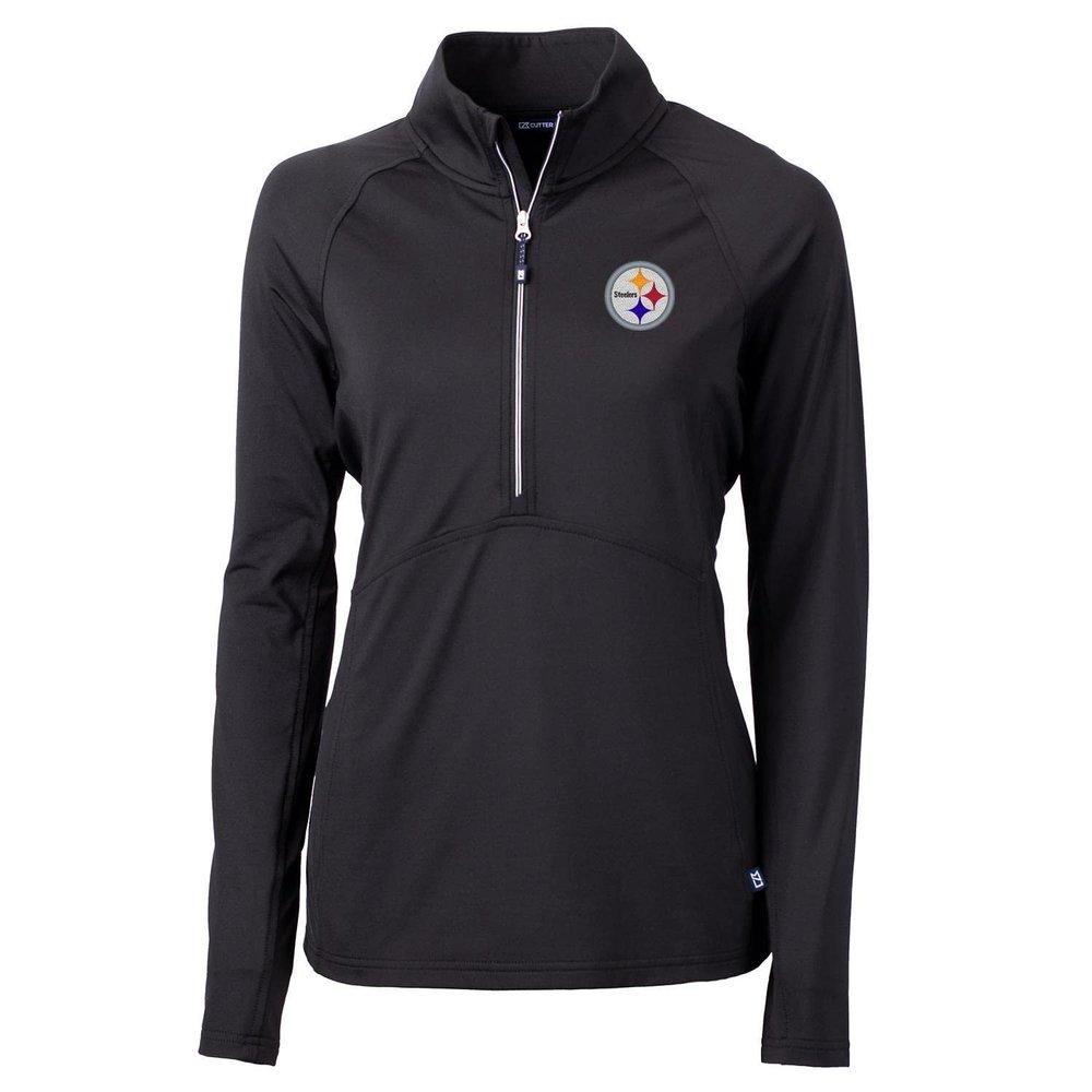 Cutter & Buck Women's Black Pittsburgh Steelers Adapt Eco Knit Half-Zip Pullover Jacket