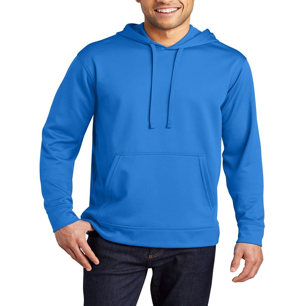JustBlanks Men Active Hoodie Sweatshirt - Regular-Fit Midweight Performance Fleece Pullover Hooded Sweatshirt for Men's - Royal - L