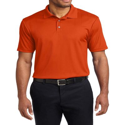 JustBlanks Men's Short Sleeves Performance Fine Jacquard Polo Shirt 4.1-Ounce, 100% Polyester 3-Button Placket Polo Shirt for Men - Autumn Orange - XX-Large