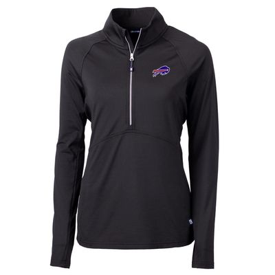 Cutter & Buck Women's Black Buffalo Bills Adapt Eco Knit Half-Zip Pullover Jacket