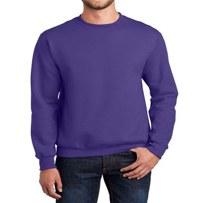 JustBlanks Mens Long Sleeve Sweatshirt Fleece Performance Crewneck Sweatshirts for Men - Purple - 2XL