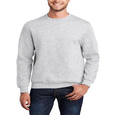 JustBlanks Cozy Fleece Sweatshirts for Men - Soft Plain Crewneck Pullover, Warm Crew Neck Mens Sweatshirt - Ash - L