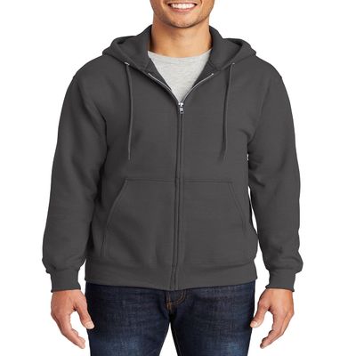 JustBlanks Men Full-Zip Hoodie Sweatshirt - Winter Outerwear Relaxed Fit Performance Fleece Hooded Sweatshirts for Men's - Charcoal - L