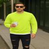 JustBlanks Mens Long Sleeve Sweatshirt Fleece Performance Crewneck Sweatshirts for Men - Safety Green - M view 3