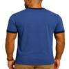 JustBlanks Men's Ringer Tee Shirt - Cotton T-Shirts Short Sleeves Crewneck T-Shirt for Men - Heather Royal/Navy - S view 2