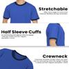 JustBlanks Men's Ringer Tee Shirt - Cotton T-Shirts Short Sleeves Crewneck T-Shirt for Men - Heather Royal/Navy - S view 3