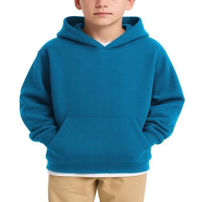 JustBlanks Youth Hoodies for Boys Girls Fleece Sweatshirt Children Pull on Hoody sweatshirt Youth Hooded Sweatshirt - Neon Blue - XS