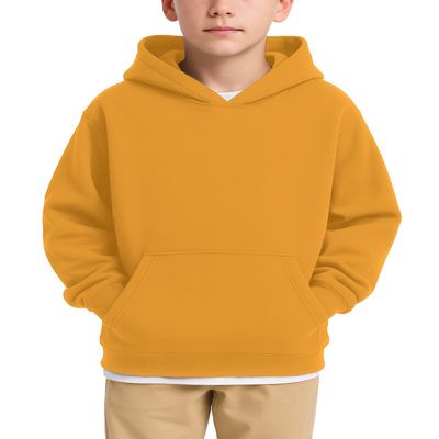 JustBlanks Youth Hoodies for Boys Girls Fleece Sweatshirt Children Pull on Hoody sweatshirt Youth Hooded Sweatshirt - Gold - S