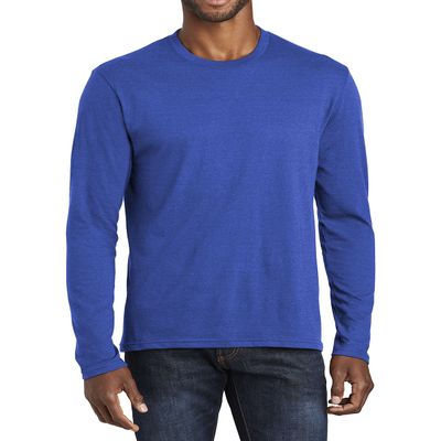 JustBlanks Mens Casual Long Sleeves Regular Fit Fan Favorite Blend Crew Neck T-Shirt - True Royal Heather - M