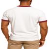 JustBlanks Men's Ringer Tee Shirt - Cotton T-Shirts Short Sleeves Crewneck T-Shirt for Men - White/Red - M view 2