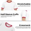 JustBlanks Men's Ringer Tee Shirt - Cotton T-Shirts Short Sleeves Crewneck T-Shirt for Men - White/Red - M view 3
