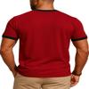 JustBlanks Men's Ringer Tee Shirt - Cotton T-Shirts Short Sleeves Crewneck T-Shirt for Men - Red/Jet Black - S view 2