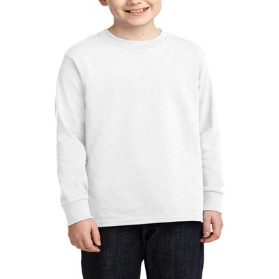 JustBlanks Youth 100% Cotton Short Sleeves Core Cotton Crew Neck T-Shirt - White - M