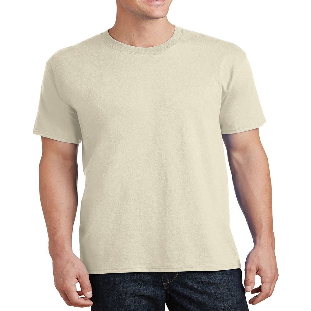 JustBlanks Mens 100% Cotton T-Shirt for Men Short Sleeves Men's t-Shirt Crew T-Shirt Crewneck Tee - Natural - S