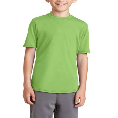 JustBlanks Youth Short Sleeves Regular Fit Casual Workout Performance Blend T-Shirt - Lime - XS