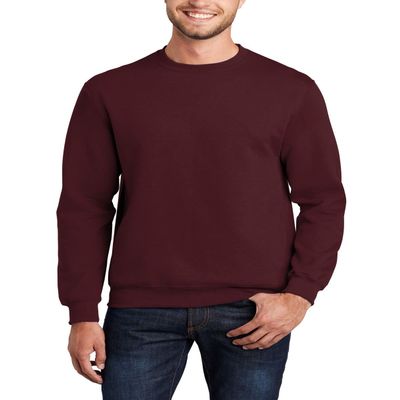 JustBlanks Cozy Fleece Sweatshirts for Men - Soft Plain Crewneck Pullover, Warm Crew Neck Mens Sweatshirt - Maroon - M
