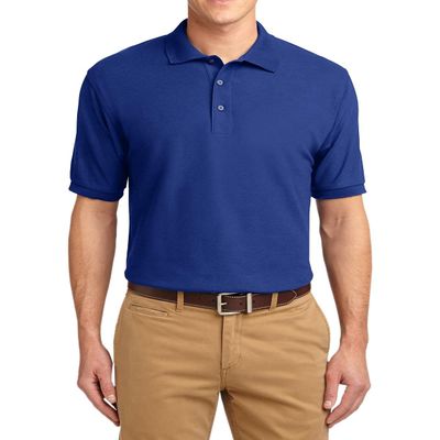 JustBlanks Men's Short Sleeve Polo Shirt Classic Fit Performance Lightweight Jersey Polo Sports Shirt for Men - Royal - 2XLT