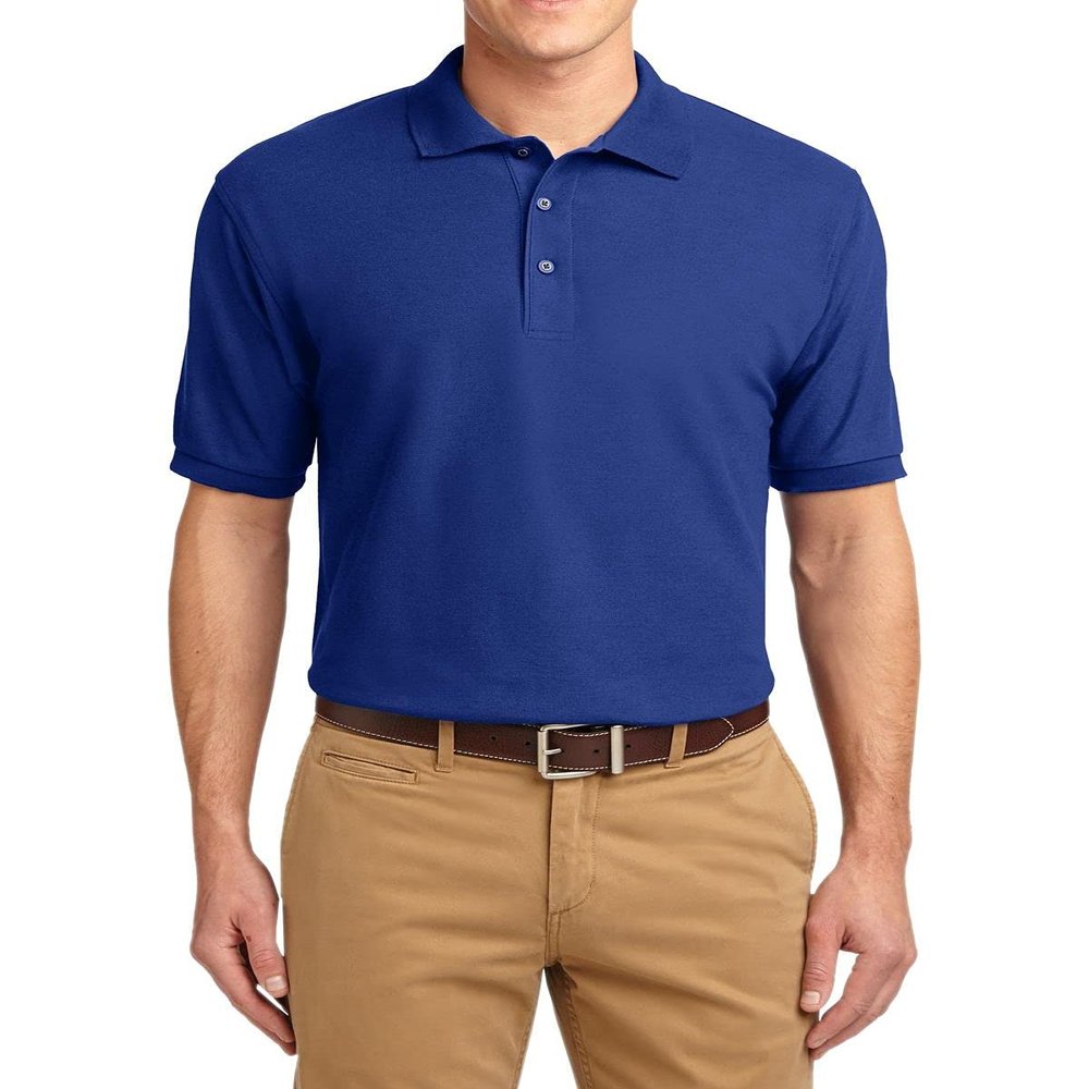 JustBlanks Men's Short Sleeve Polo Shirt Classic Fit Performance Lightweight Jersey Polo Sports Shirt for Men - Royal - 2XLT