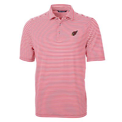 Cutter & Buck Men's Cardinal Arizona Cardinals Virtue Eco Pique Stripe Recycled Polo