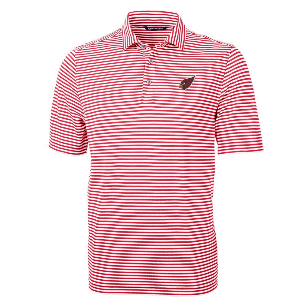 Cutter & Buck Men's Cardinal Arizona Cardinals Virtue Eco Pique Stripe Recycled Polo