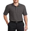 JustBlanks Men's Short Sleeves Silk Touch Polo Shirt 5-Ounce, Cotton-Poly Flat Knit Collar-Cuffs Polo Shirt for Men - Charcoal Heather Grey - Medium view 1