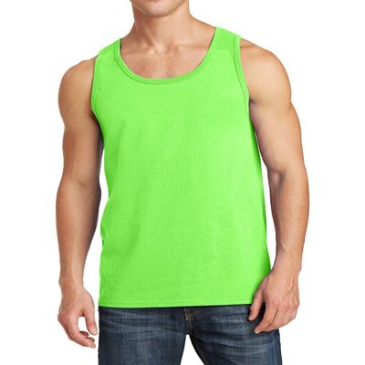 JustBlanks Mens Tank Tops Sleeveless Shirts for Men Workout Shirts for Men Tank T-Shirt Gym Sleeveless T-Shirt - Neon Green - M