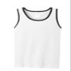 JustBlanks Mens Tank Tops Sleeveless Shirts for Men Workout Shirts for Men Tank T-Shirt Gym Sleeveless T-Shirt - White/Jet Black - S view 4