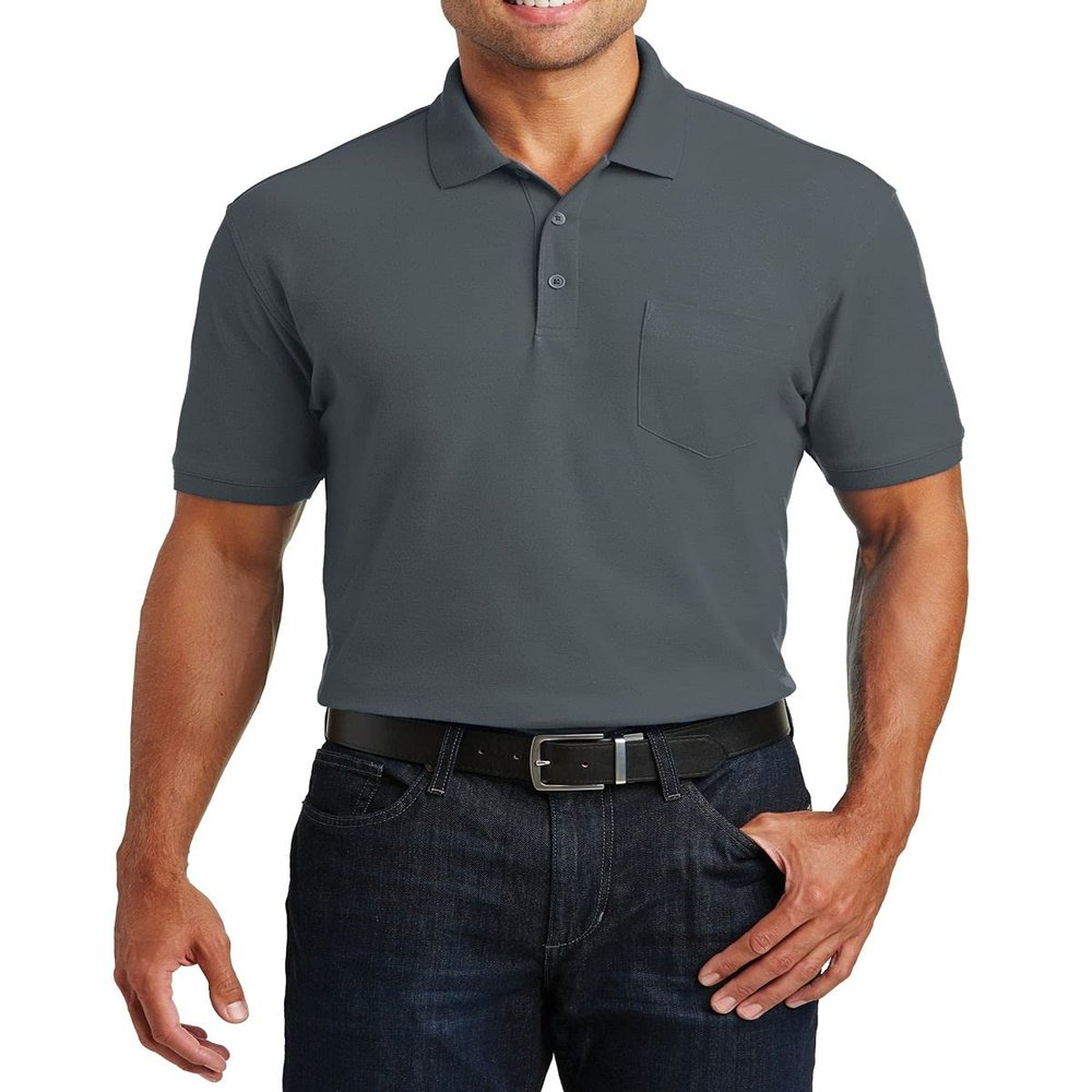 JustBlanks Short Sleeves Polo for Mens Regular-fit Sportwear Golf Polo Lightweight Athletic Cotton-Poly Polo Shirt for Men - Graphite - X-Small