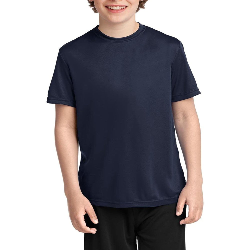 JustBlanks Youth Short Sleeves Regular Fit Casual Workout Performance Crew Neck T-Shirt - Deep Navy - M