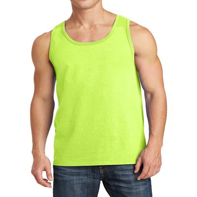 JustBlanks Mens Tank Tops Sleeveless Shirts for Men Workout Shirts for Men Tank T-Shirt Gym Sleeveless T-Shirt - Neon Yellow - M