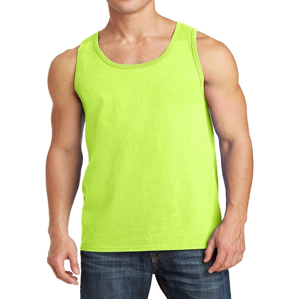 JustBlanks Mens Tank Tops Sleeveless Shirts for Men Workout Shirts for Men Tank T-Shirt Gym Sleeveless T-Shirt - Neon Yellow - M