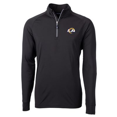 Cutter & Buck Men's Black Los Angeles Rams Adapt Eco Knit Quarter-Zip Pullover Jacket