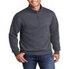 JustBlanks Mens Long Sleeve Fleece Pullover Sweatshirt Heavyweight Performance 1/4-Zip Pullover Sweatshirts for Men - Heather Navy - 2XL view 1