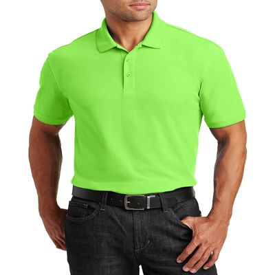 JustBlanks Men Polo Shirts Pique Polo Shirts for Men Short Sleeves 3 Button Performance Polo T Shirt - Lime - XS
