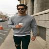 JustBlanks Mens Long Sleeve Sweatshirt Fleece Performance Crewneck Sweatshirts for Men - Athletic Heather - M view 3
