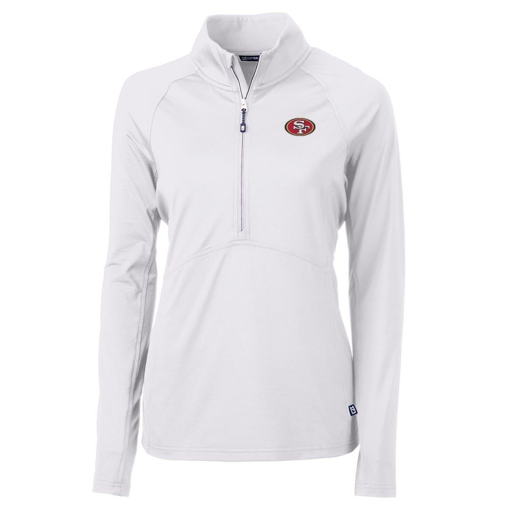 Cutter & Buck Women's White San Francisco 49ers Adapt Eco Knit Half-Zip Pullover Jacket