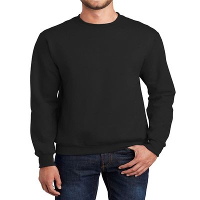 JustBlanks Mens Long Sleeve Sweatshirt Fleece Performance Crewneck Sweatshirts for Men - Jet Black - XL