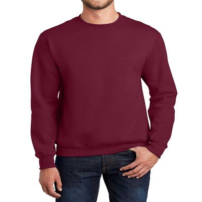 JustBlanks Mens Long Sleeve Sweatshirt Fleece Performance Crewneck Sweatshirts for Men - Cardinal - 2XL